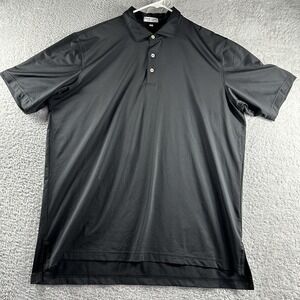 Peter Millar Summer Comfort Shirt Mens XL Black Short Sleeve Polo Lightweight